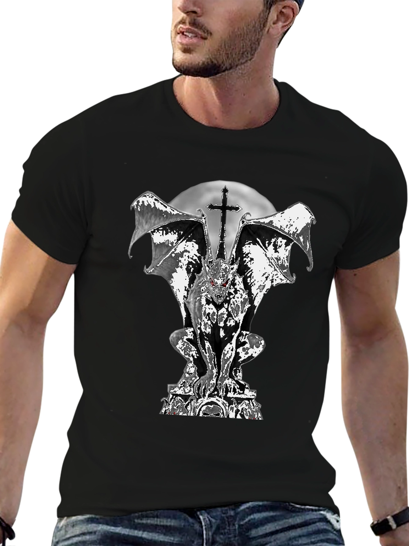 Gothic Gargoyle T-Shirt - Dark and Edgy Design