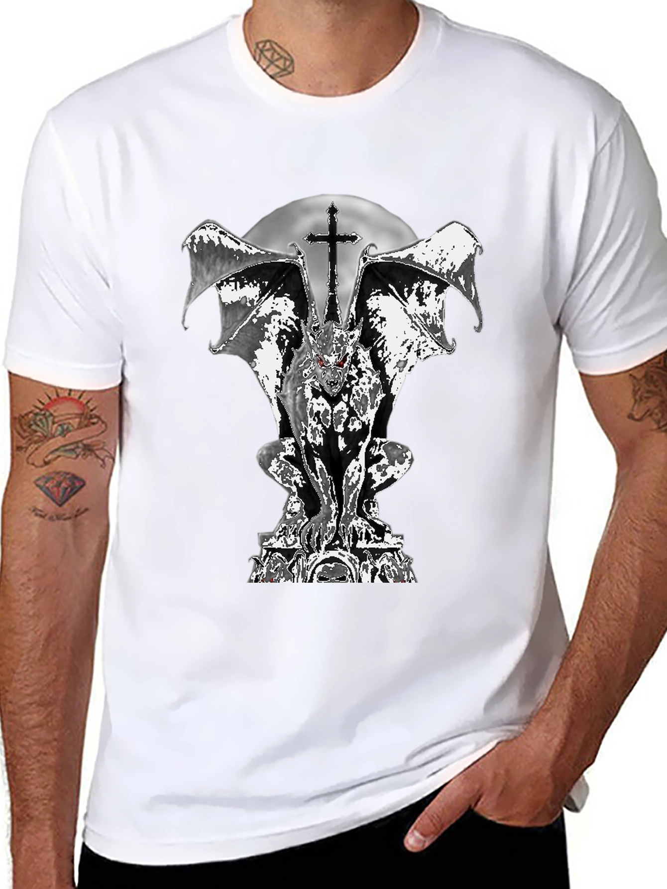 Gothic Gargoyle T-Shirt - Dark and Edgy Design