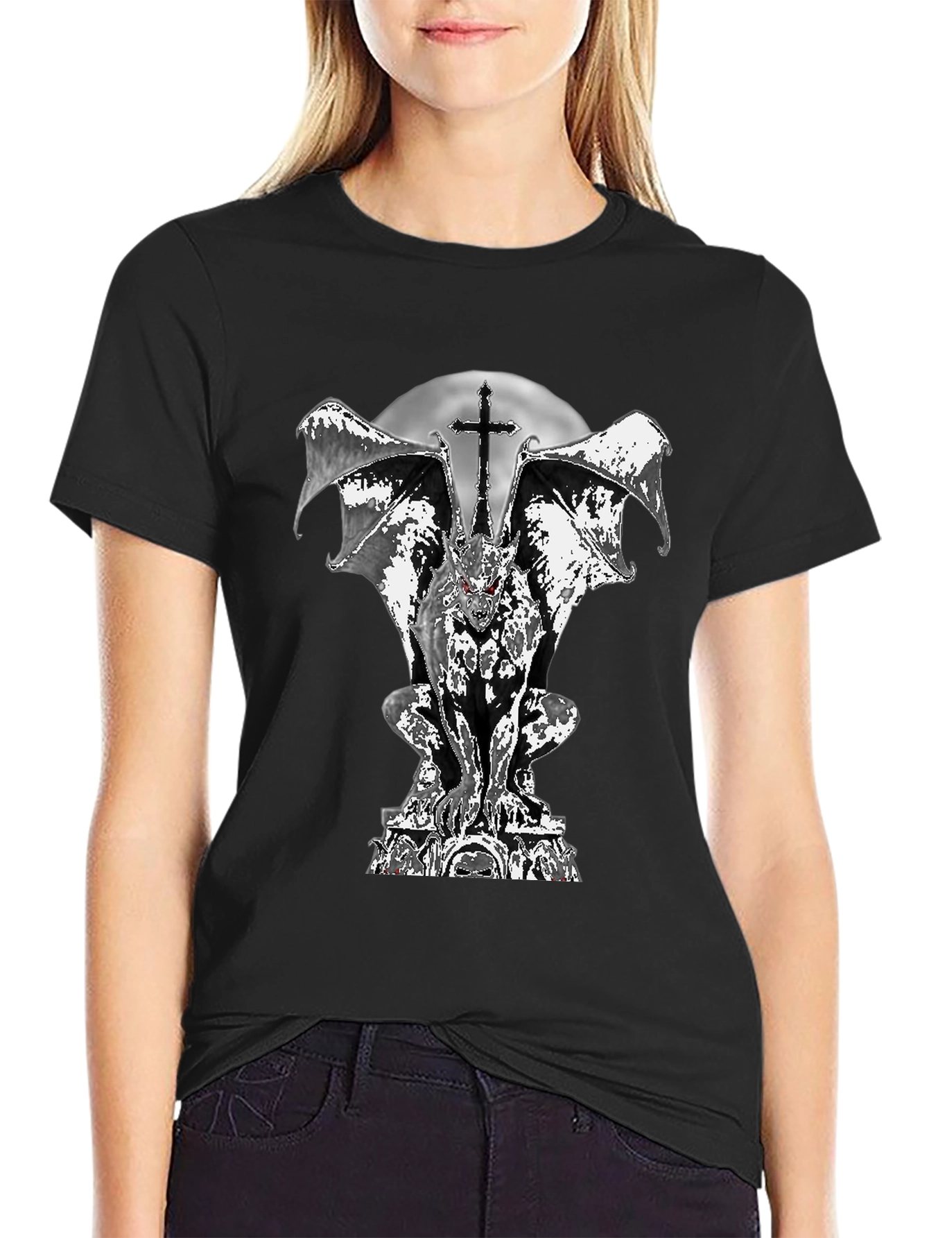 Gothic Gargoyle T-Shirt - Dark and Edgy Design