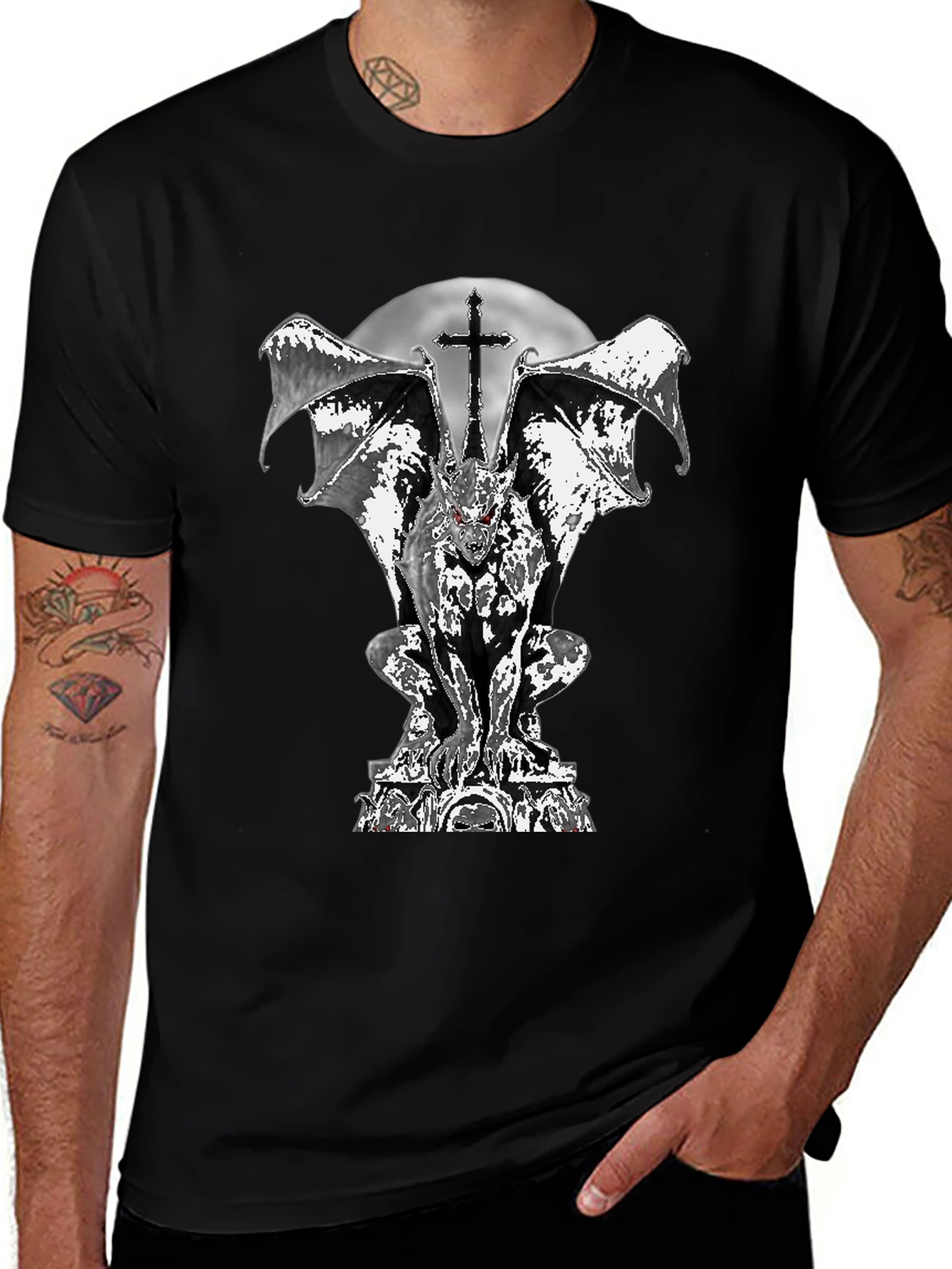 Gothic Gargoyle T-Shirt - Dark and Edgy Design