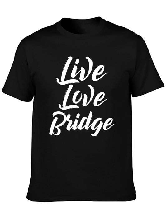 Live Love Bridge Graphic Tee - Black Cotton T-Shirt