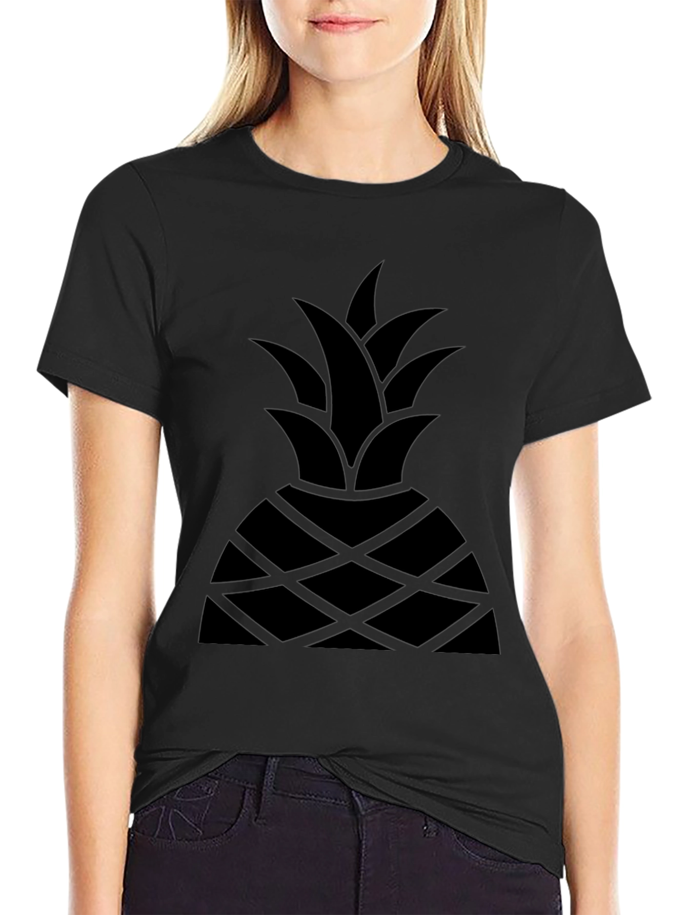 Black Pineapple Graphic T-Shirt - Modern Style
