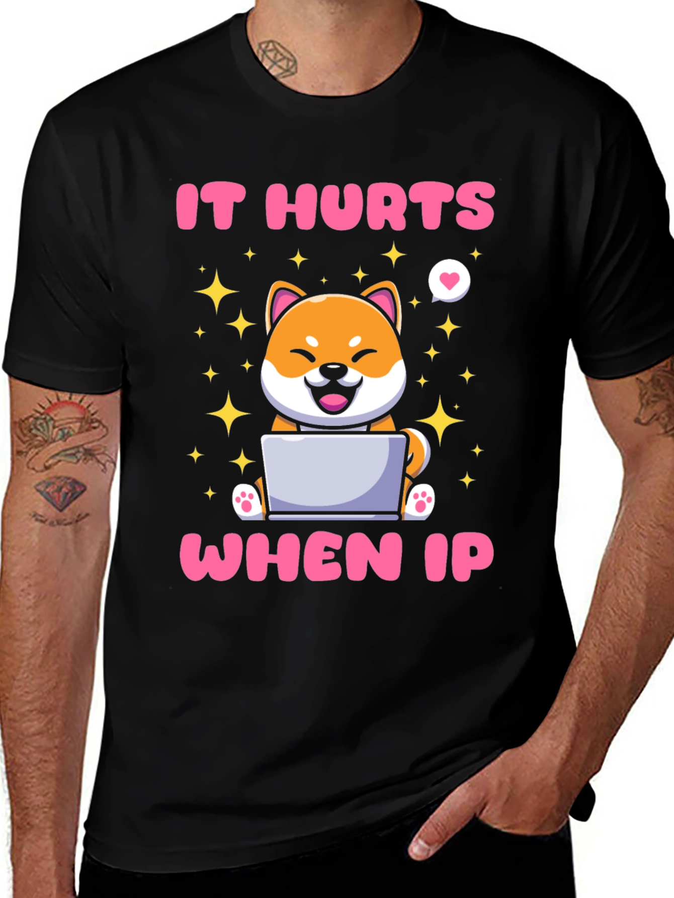 IT Hurts When IP Funny Shiba Inu T-Shirt