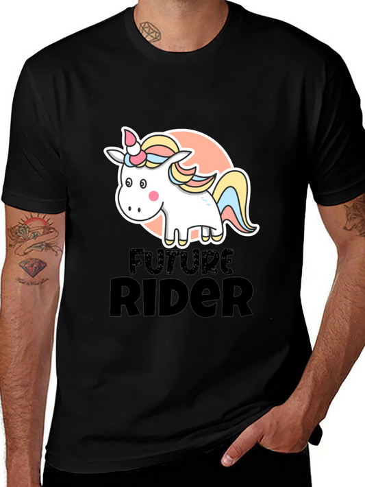 Future Rider Unicorn T-Shirt - Black Cotton Tee