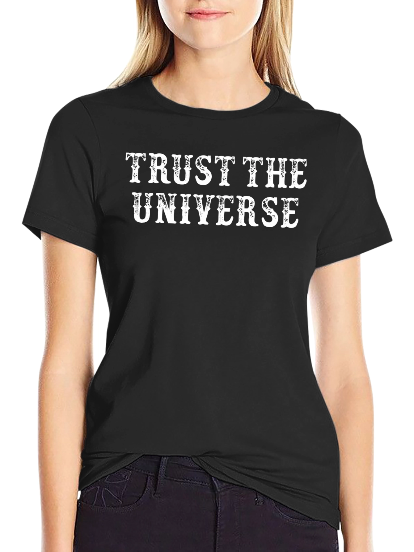Trust the Universe Black Graphic T-Shirt