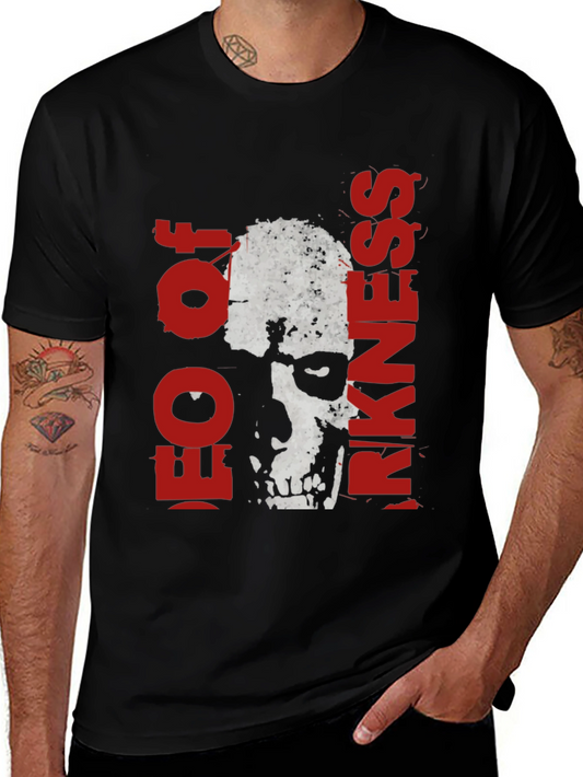 Skull EO of RKNESS Graphic Print Black T-Shirt