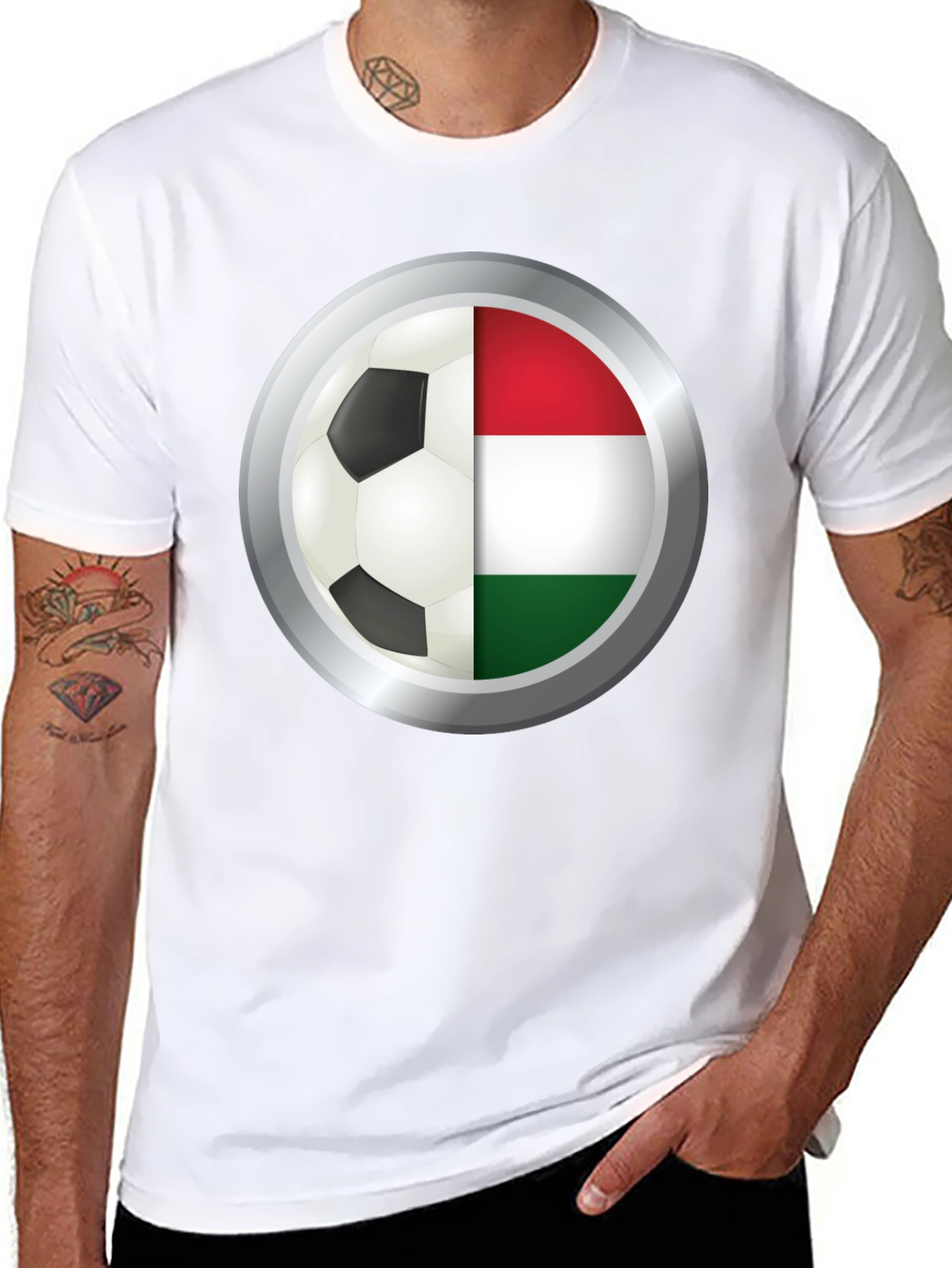 Hungary Soccer Ball T-Shirt - Black