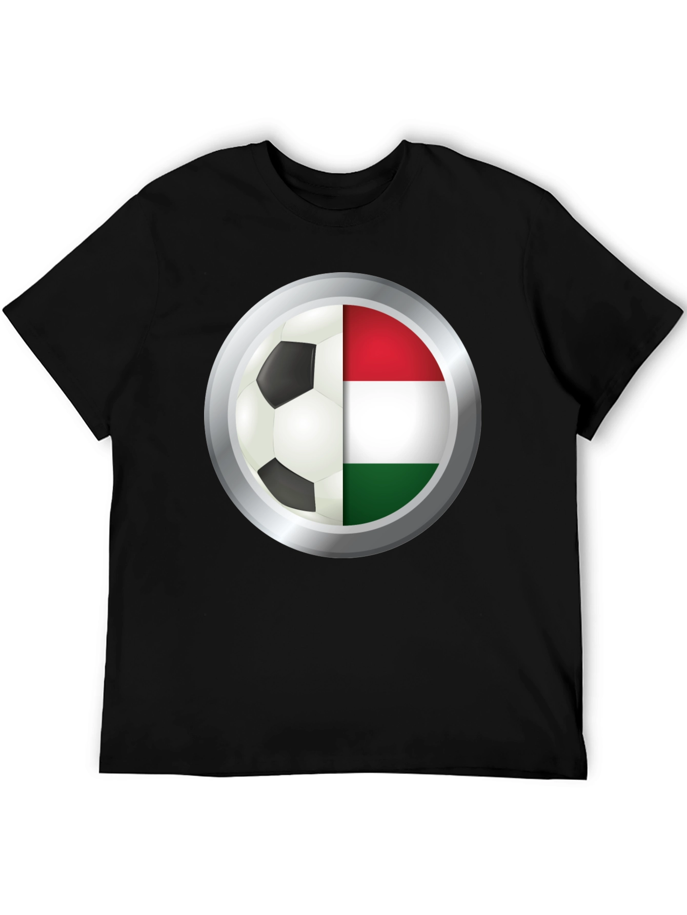 Hungary Soccer Ball T-Shirt - Black