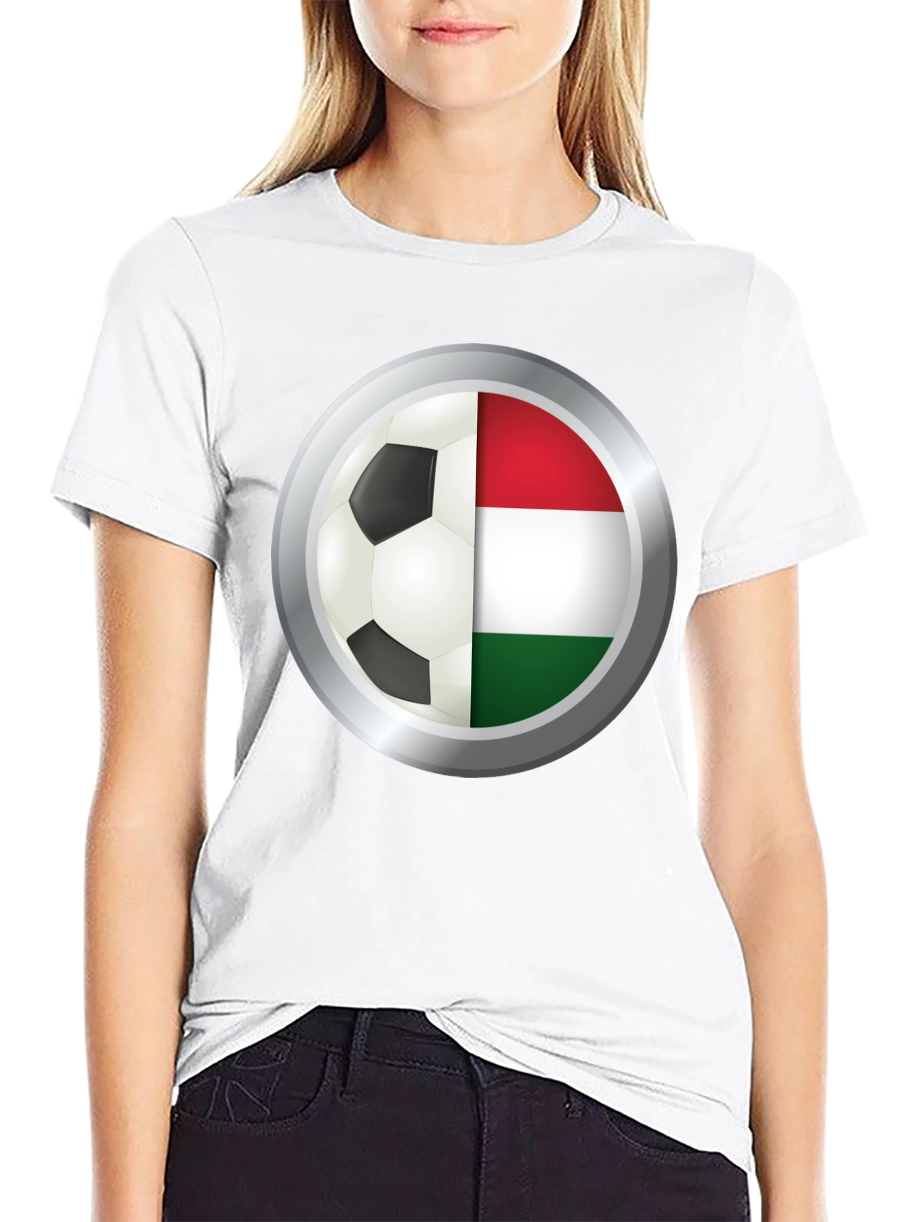 Hungary Soccer Ball T-Shirt - Black