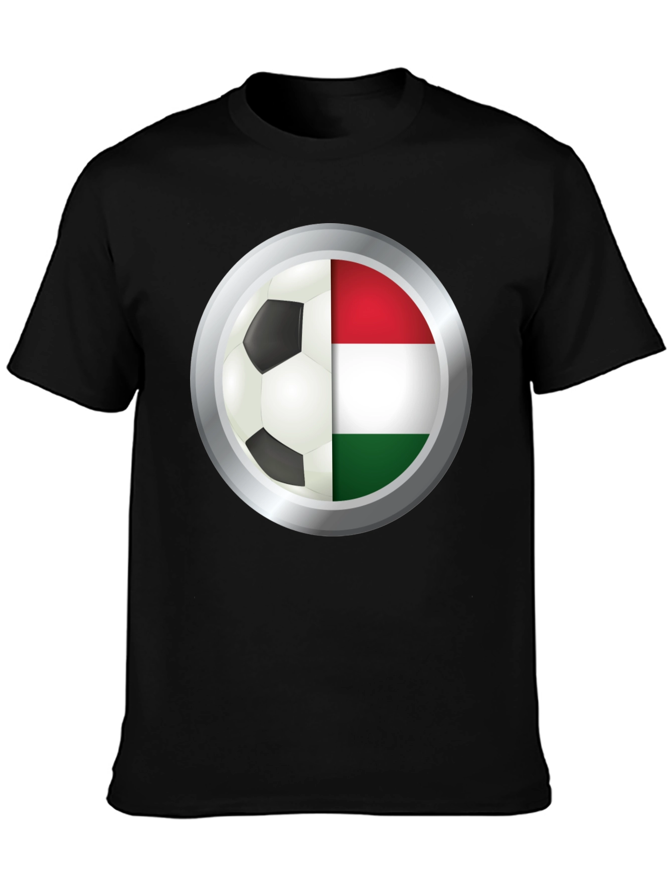 Hungary Soccer Ball T-Shirt - Black