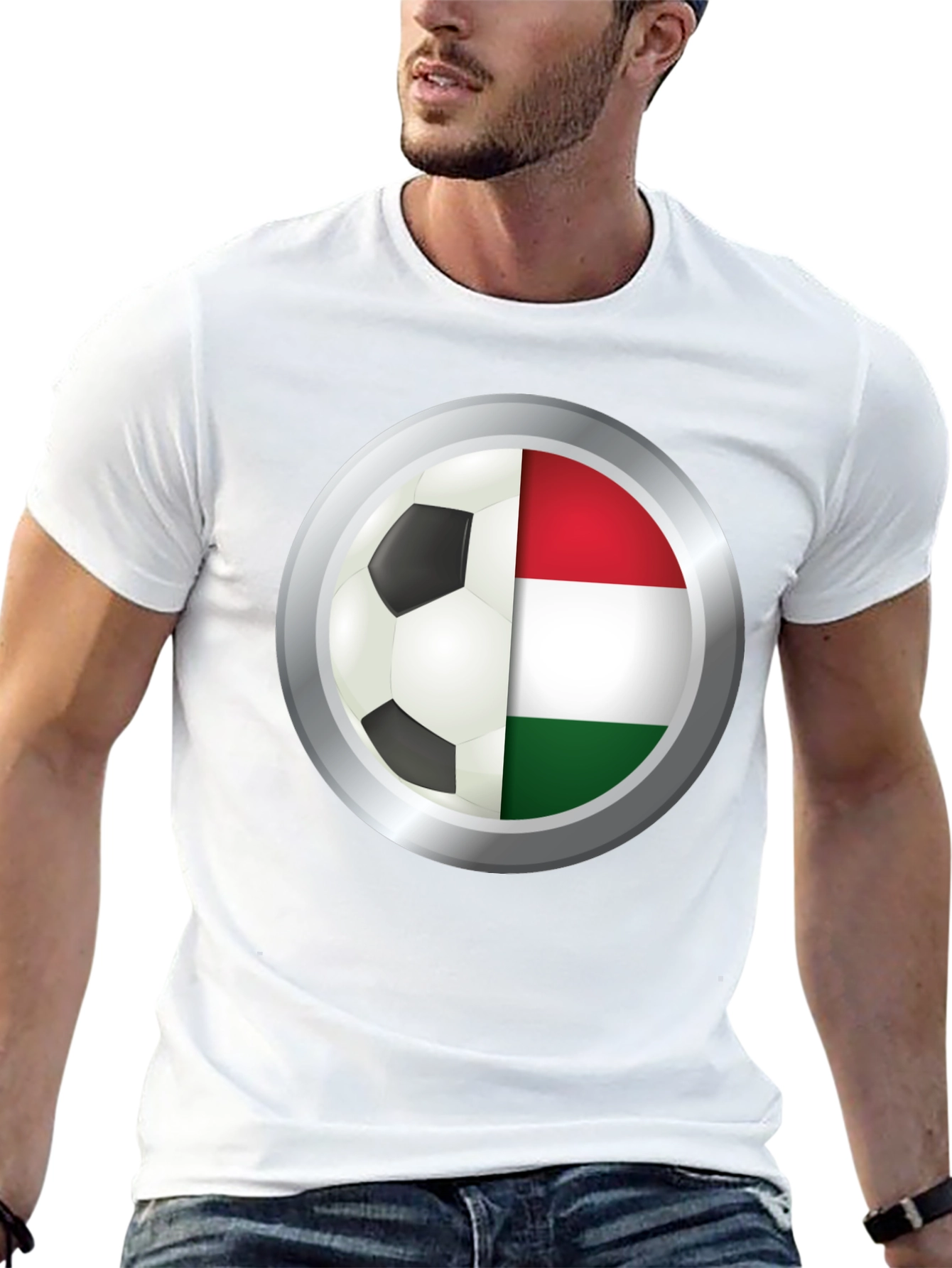 Hungary Soccer Ball T-Shirt - Black