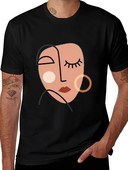 Abstract Face Graphic Tee - Modern Art T-Shirt