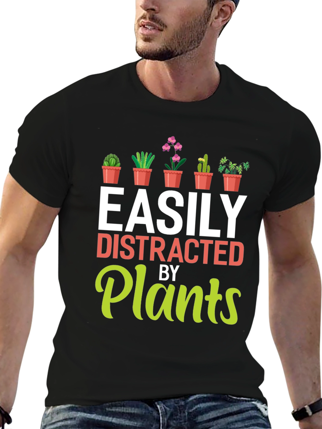Easily Distracted By Plants Graphic T-Shirt