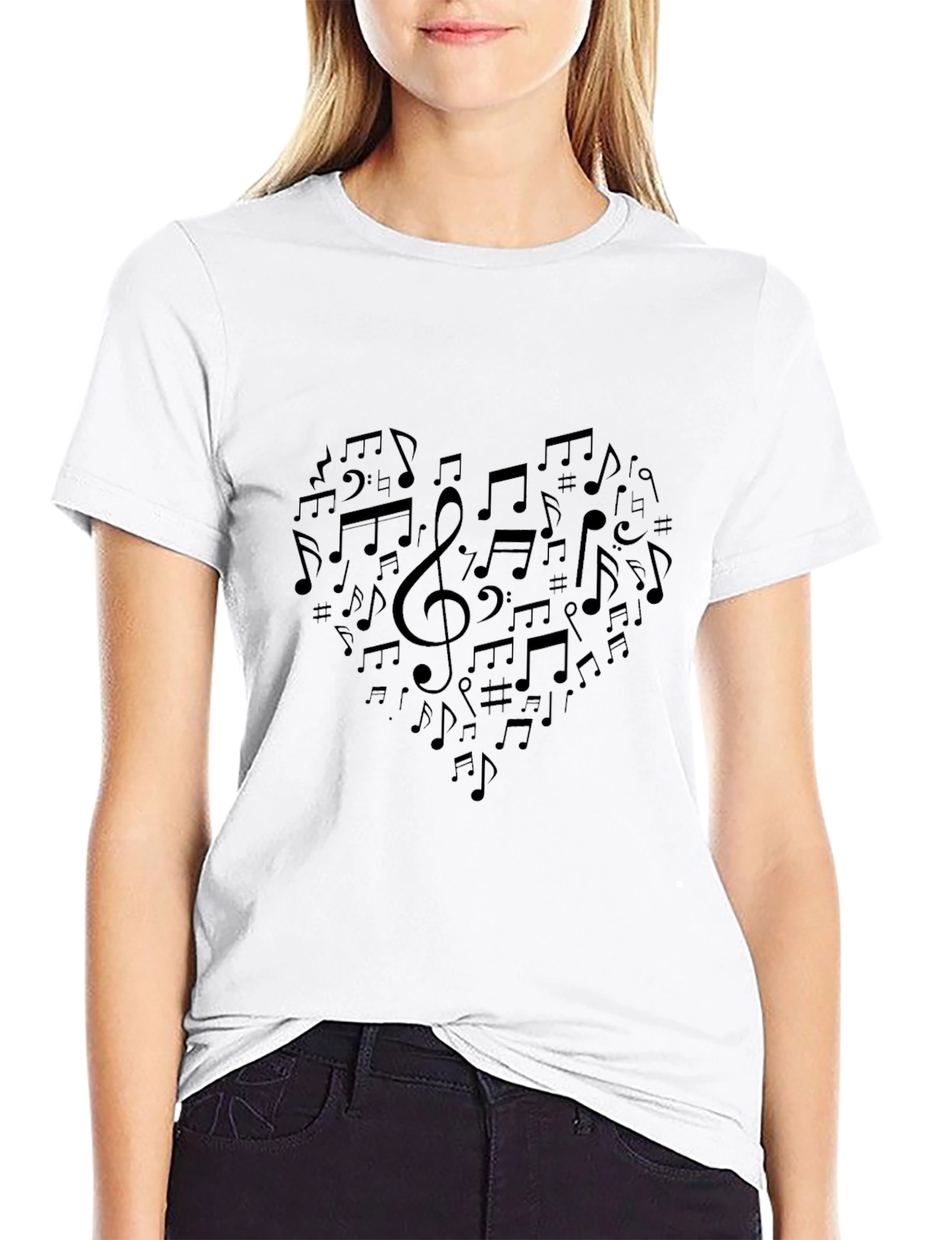 Musical Heart T-Shirt - Black