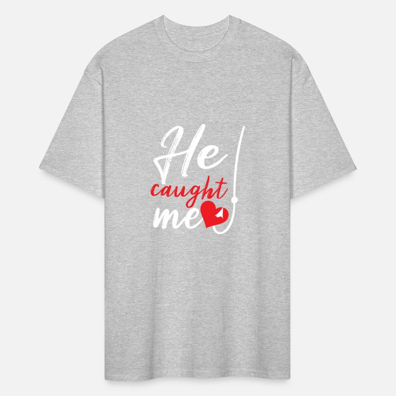 He Caught Me Funny Matching Couple Fishing Wife