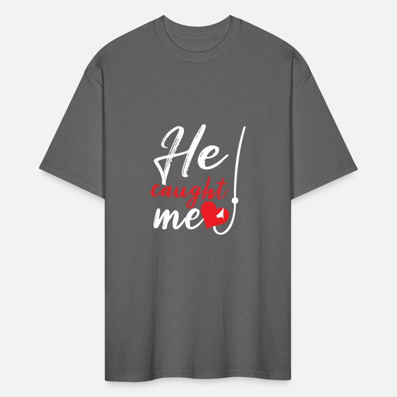 He Caught Me Funny Matching Couple Fishing Wife