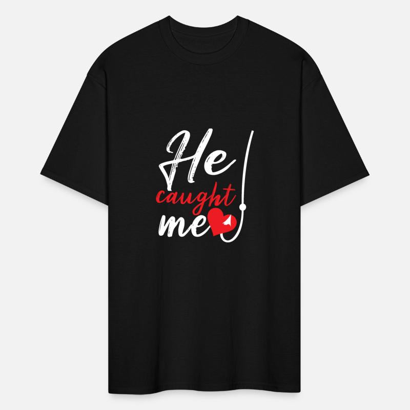 He Caught Me Funny Matching Couple Fishing Wife