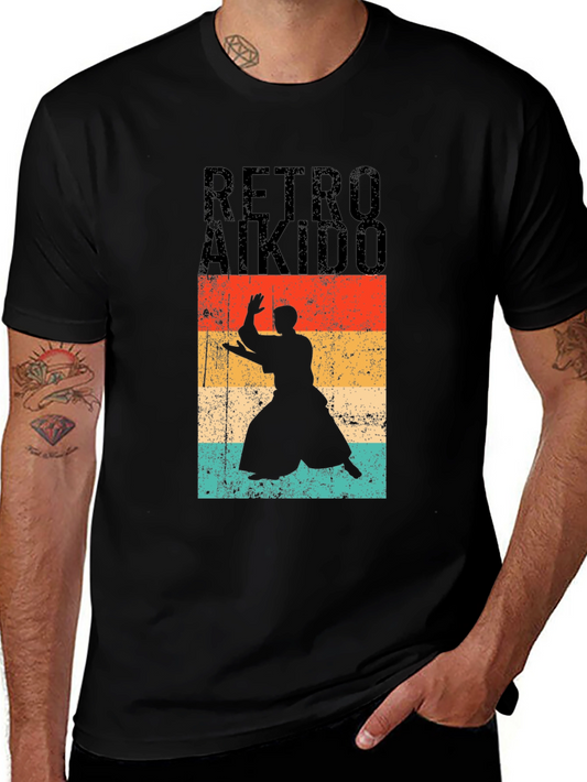 Retro Aikido Black T-Shirt