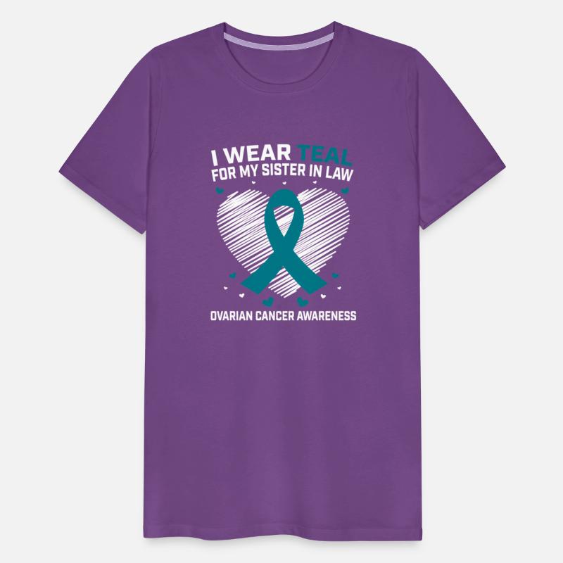 Heart I Wear Teal For Sister In Law Ovarian