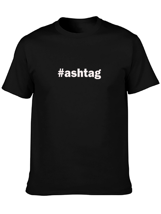 #ashtag Black Cotton Graphic Tee - Casual Style