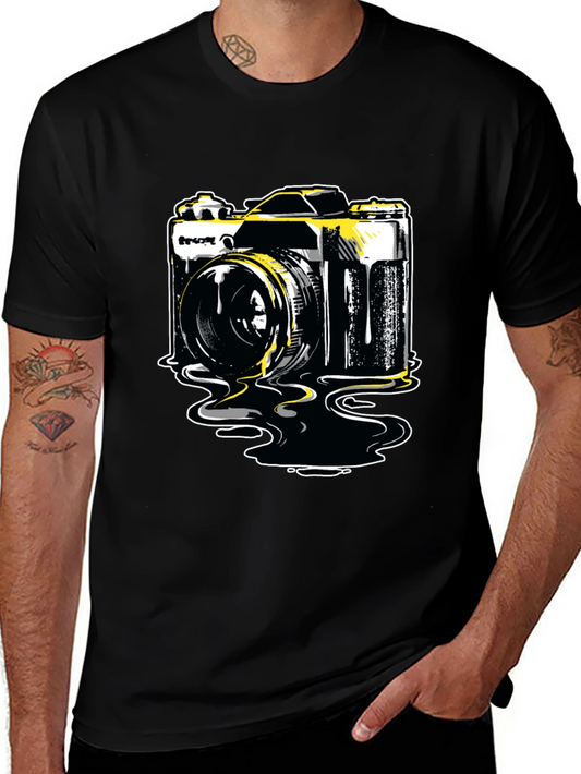 Retro Camera Graphic T-Shirt - Black