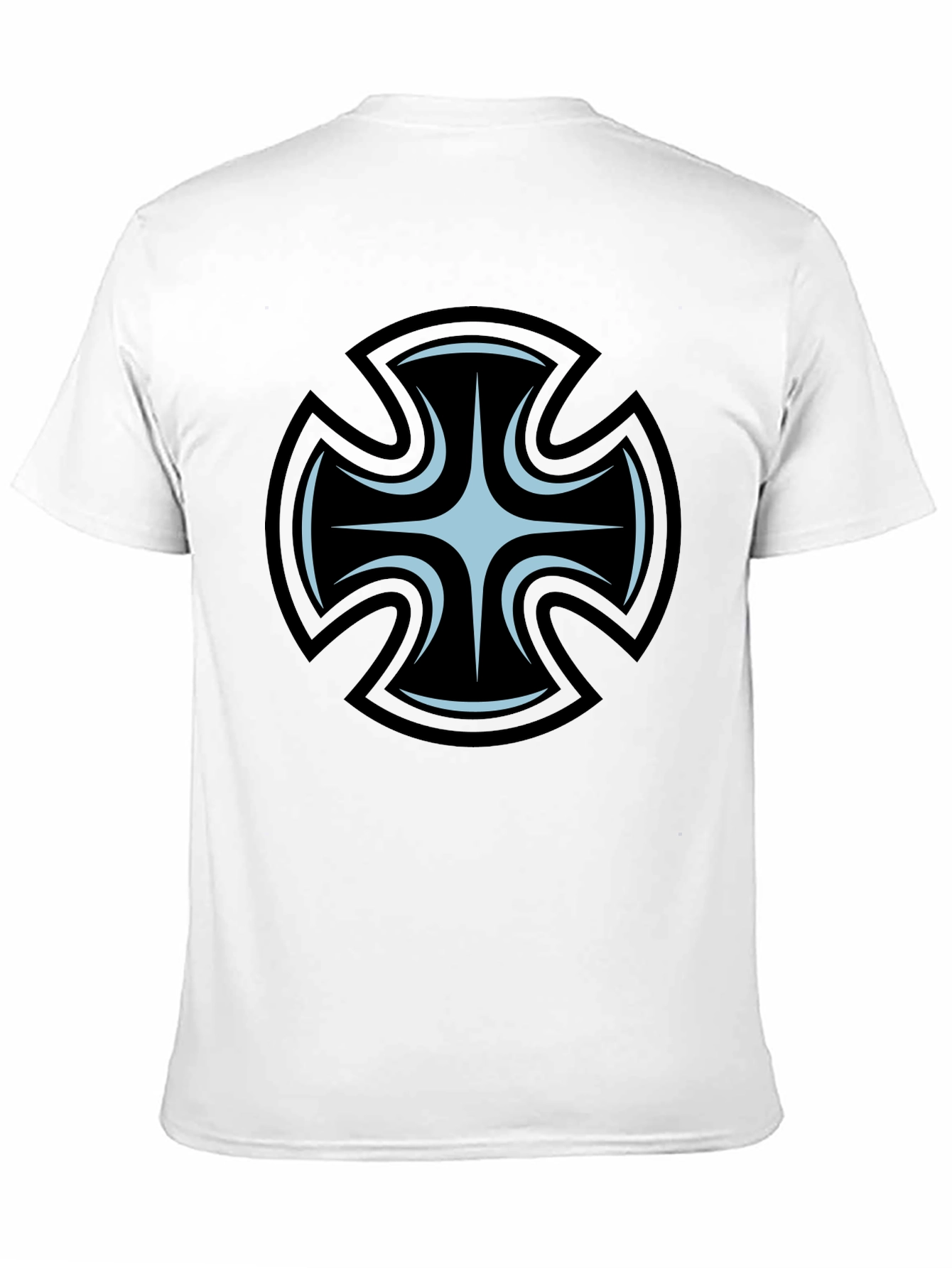 Mens Black T-Shirt with Unique Cross Graphic