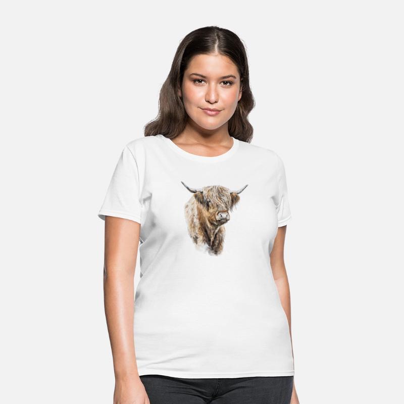 Highland Cow Watercolor Painting Portrait