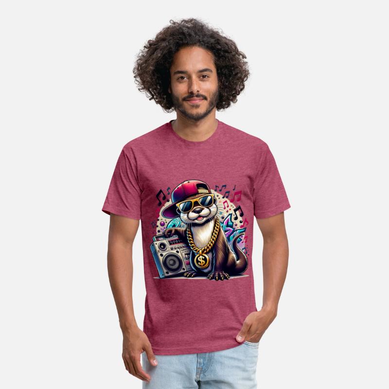 Hip Hop Otter with Boombox and Music Vibes