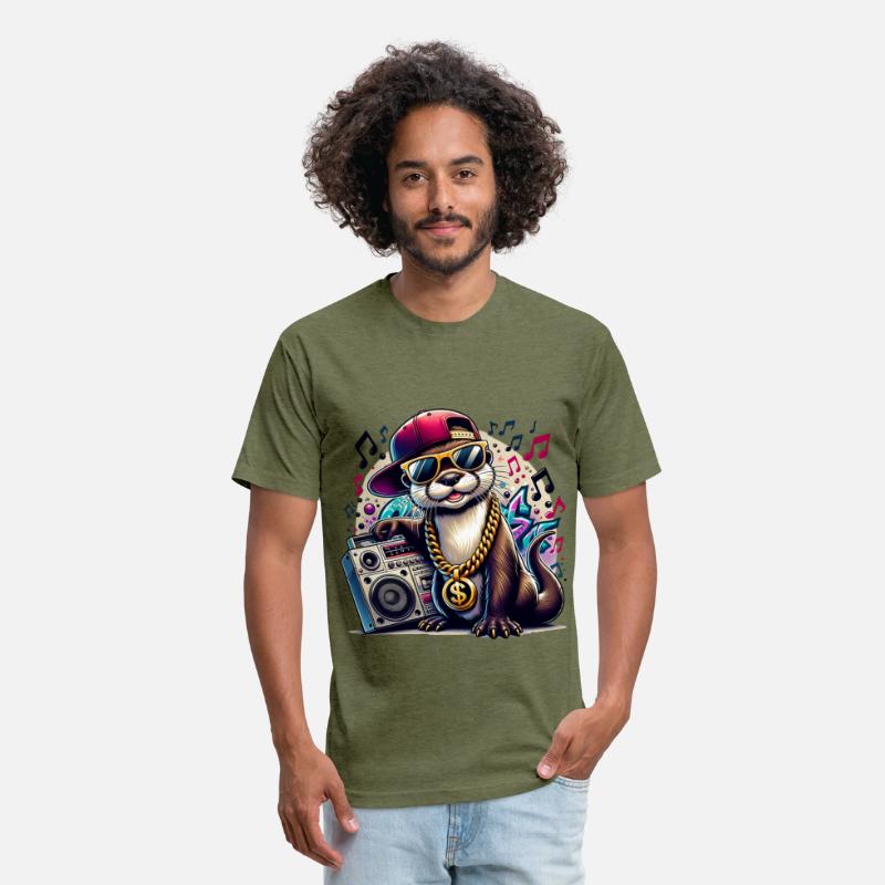 Hip Hop Otter with Boombox and Music Vibes