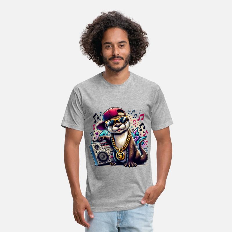 Hip Hop Otter with Boombox and Music Vibes