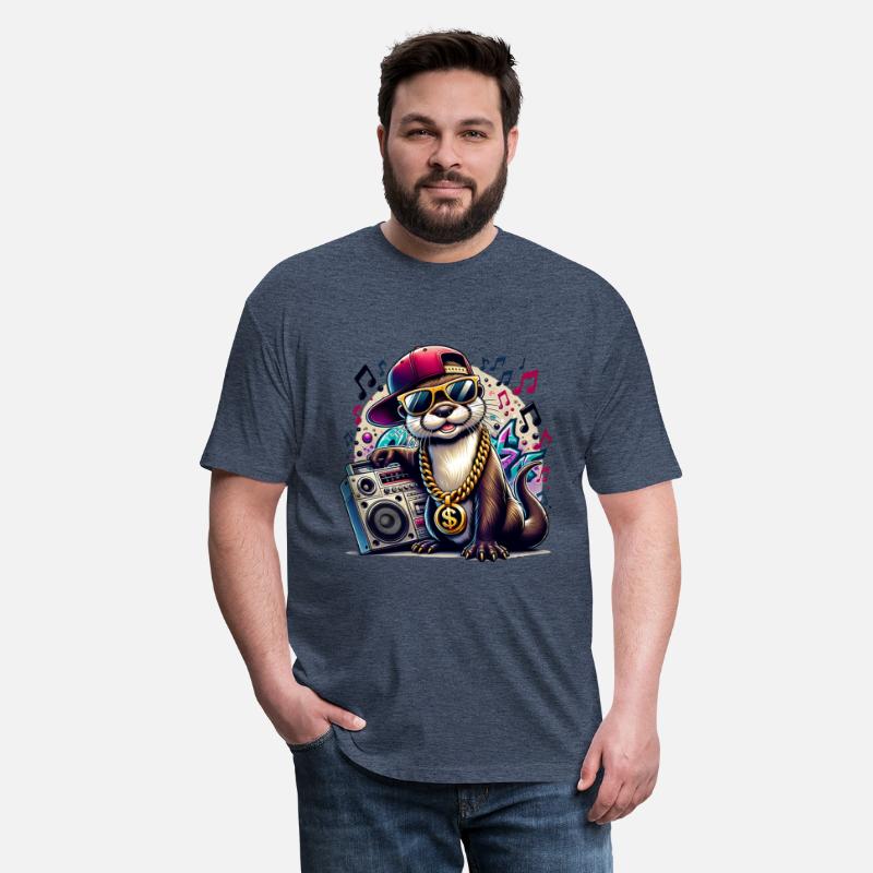 Hip Hop Otter with Boombox and Music Vibes