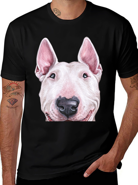 Bull Terrier Graphic Tee - Black Cotton T-Shirt