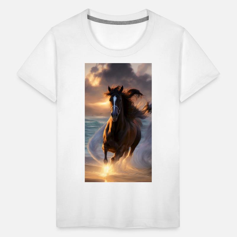 Horse run at the Beach T-shirt Design.