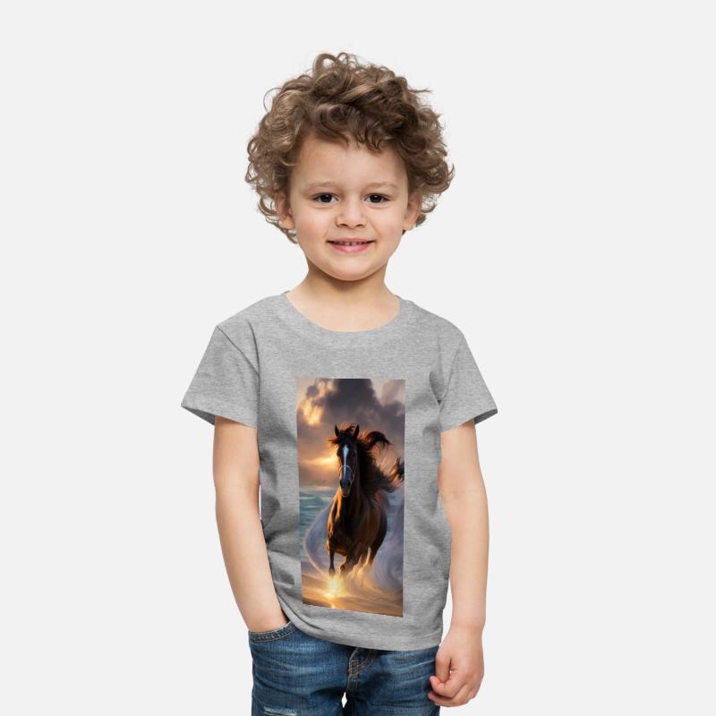 Horse run at the Beach T-shirt Design.