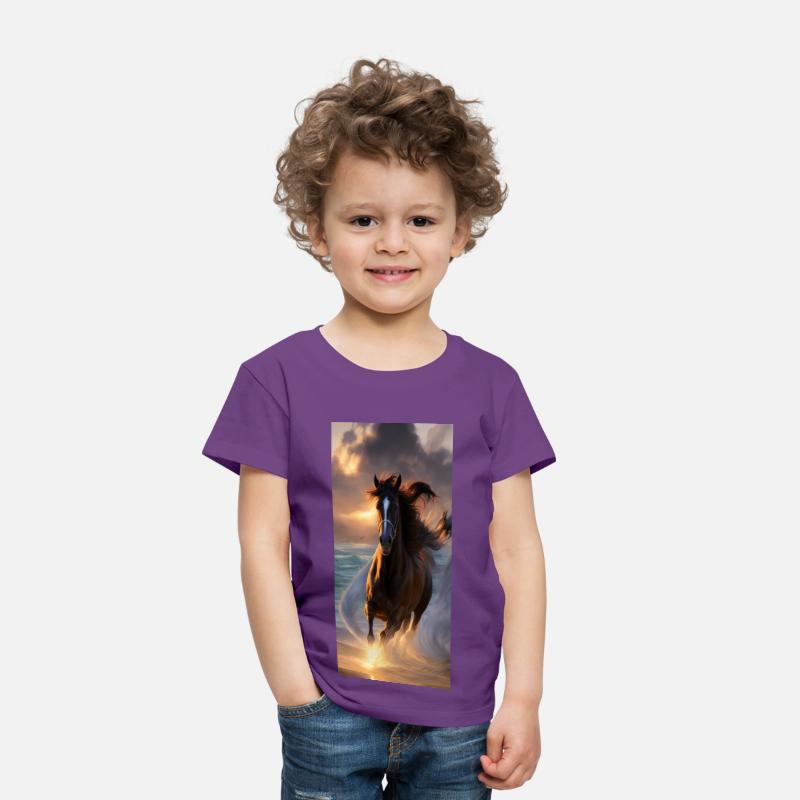 Horse run at the Beach T-shirt Design.