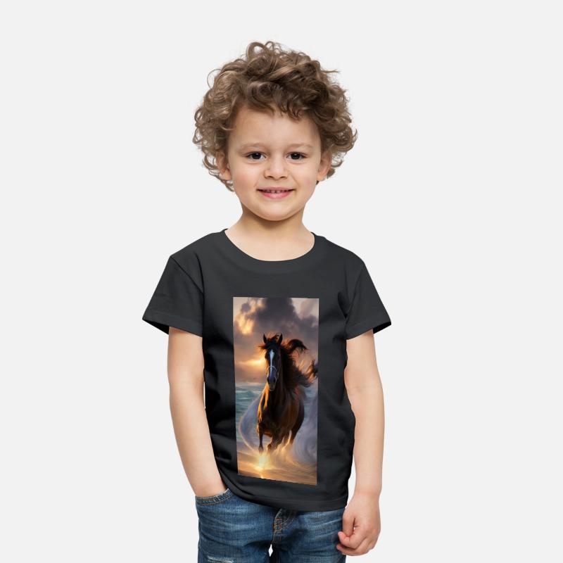 Horse run at the Beach T-shirt Design.