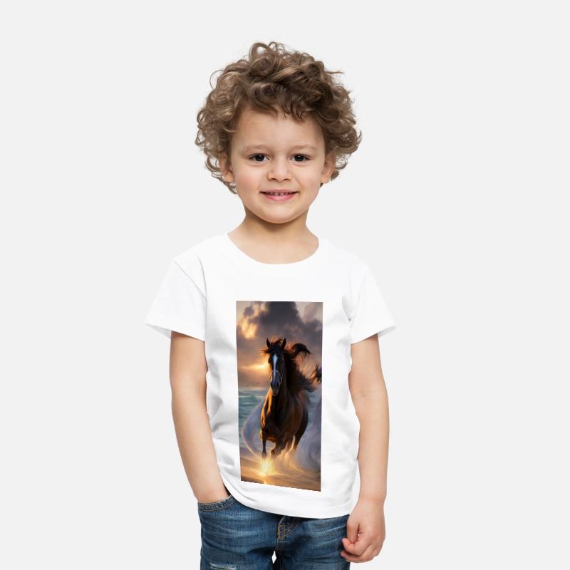 Horse run at the Beach T-shirt Design.