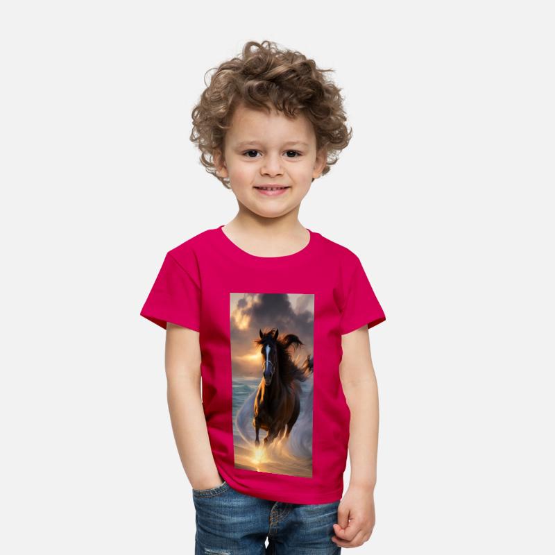 Horse run at the Beach T-shirt Design.