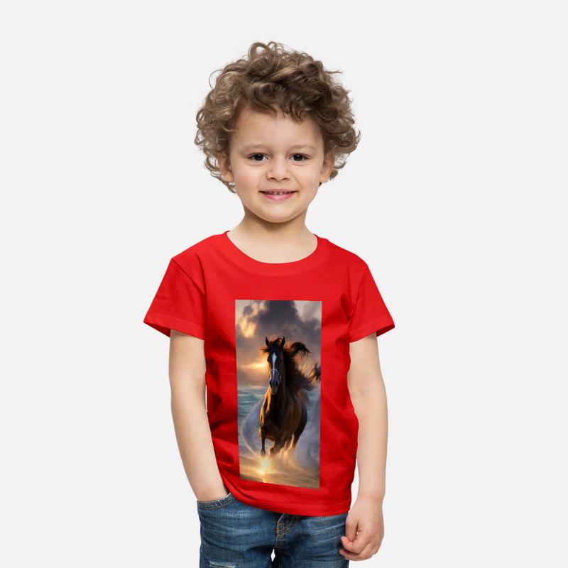 Horse run at the Beach T-shirt Design.