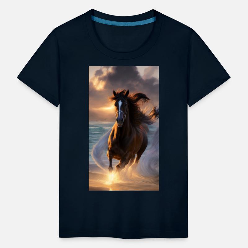 Horse run at the Beach T-shirt Design.