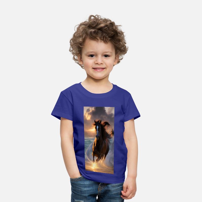 Horse run at the Beach T-shirt Design.