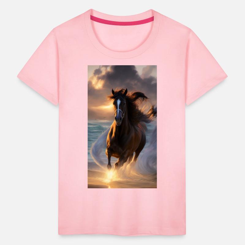 Horse run at the Beach T-shirt Design.