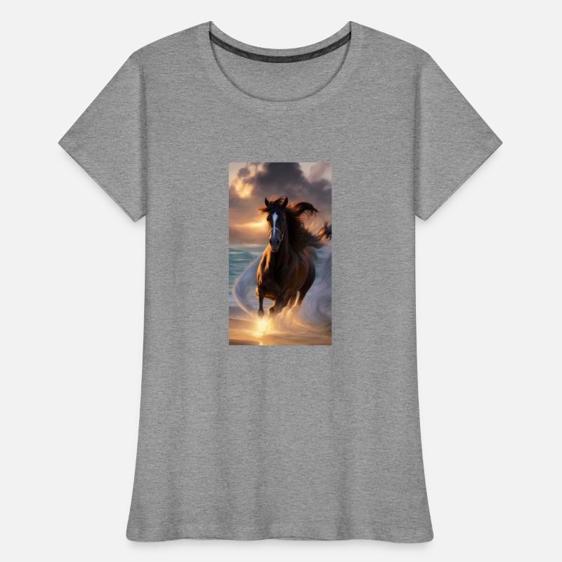 Horse run at the Beach T-shirt Design.