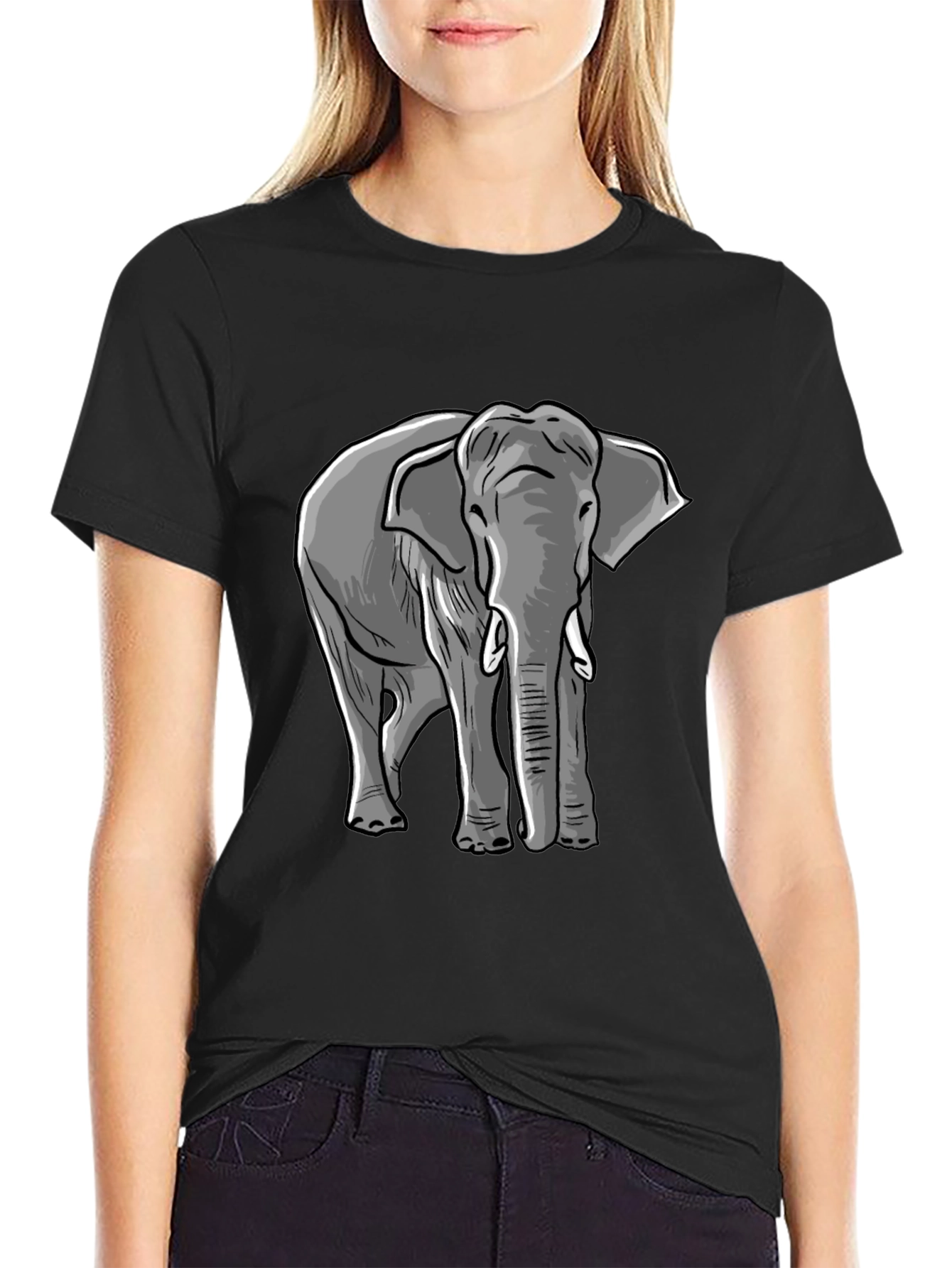 Elephant Graphic Tee - Mens Black T-Shirt
