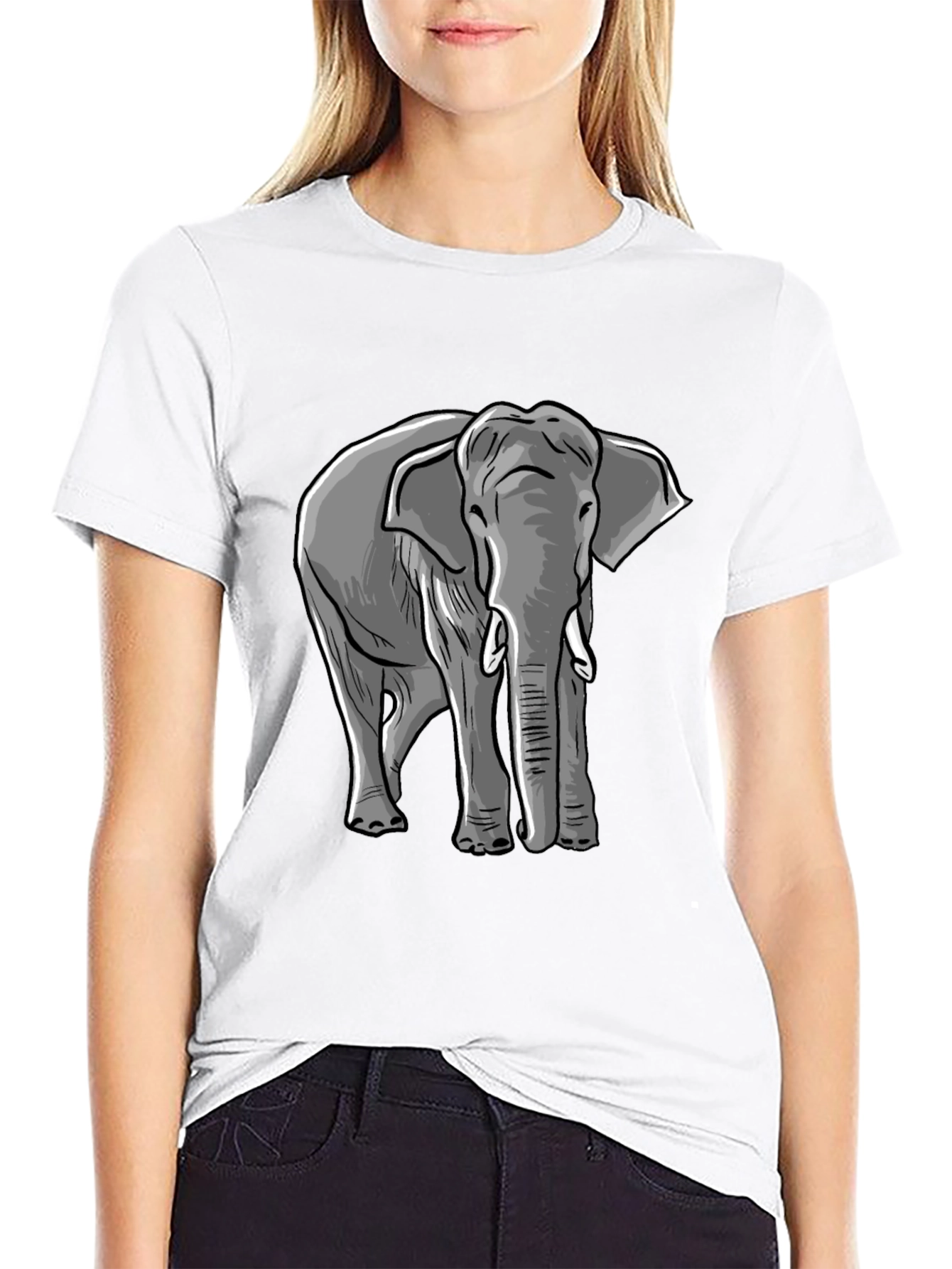 Elephant Graphic Tee - Mens Black T-Shirt
