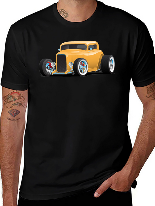 Hot Rod Car Graphic Tee - Black