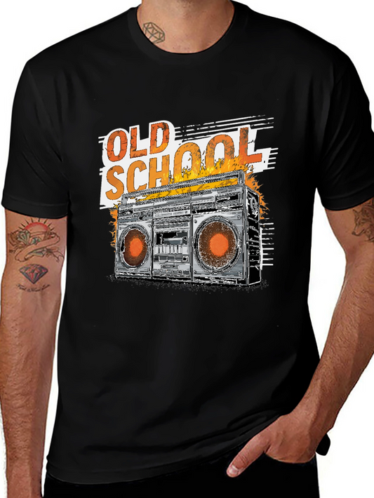 Old School Boombox Graphic Tee - Retro Style