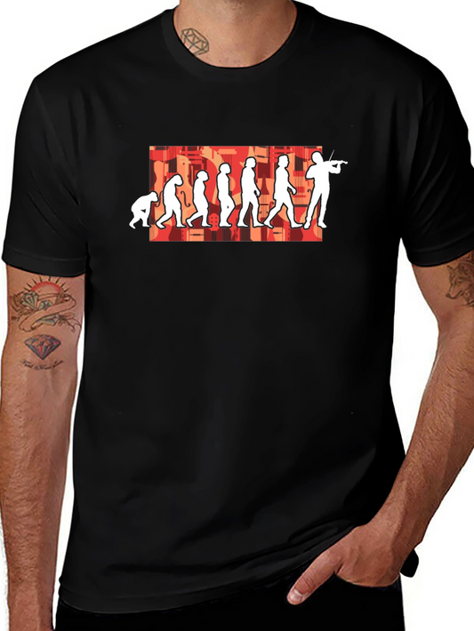 Evolution of Violinist Black T-Shirt