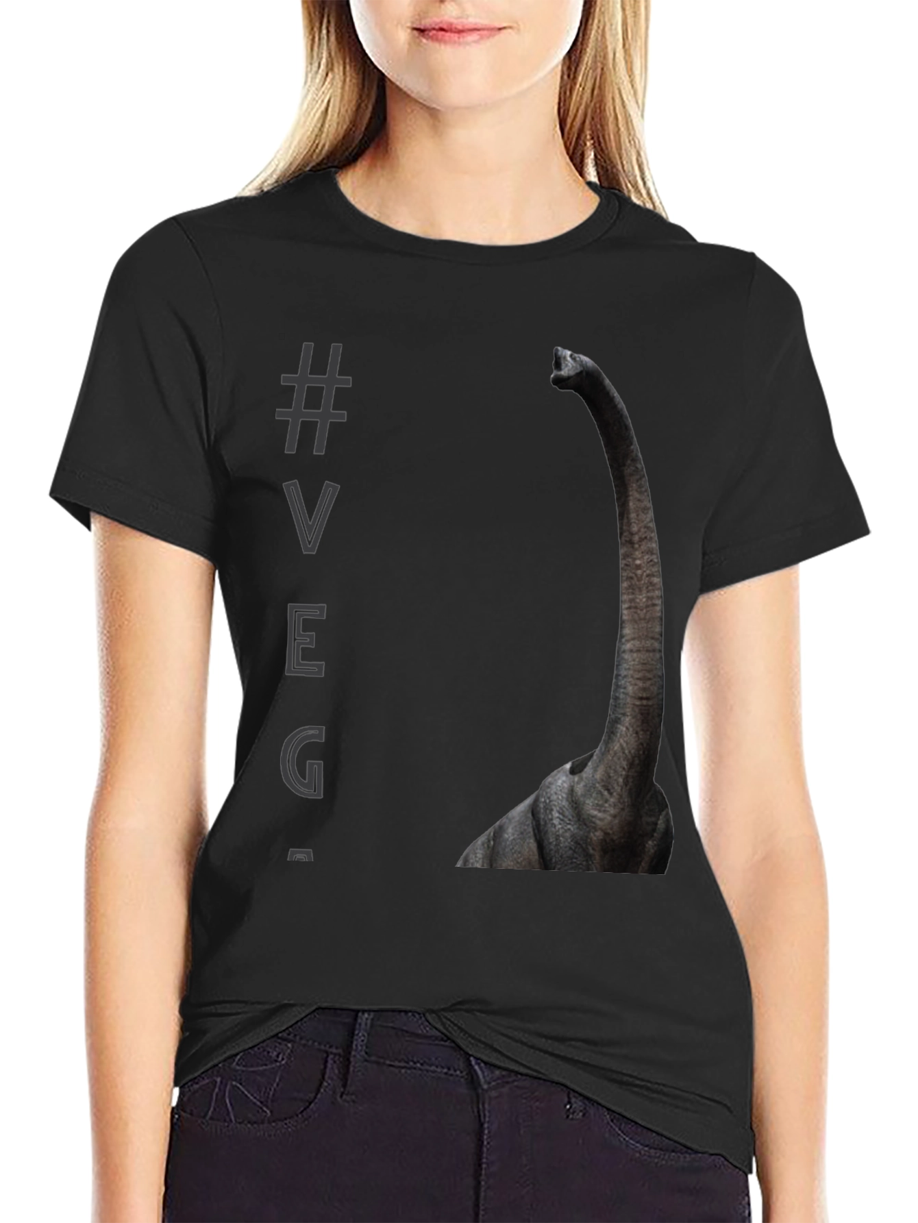 Brontosaurus VEG Black T-Shirt