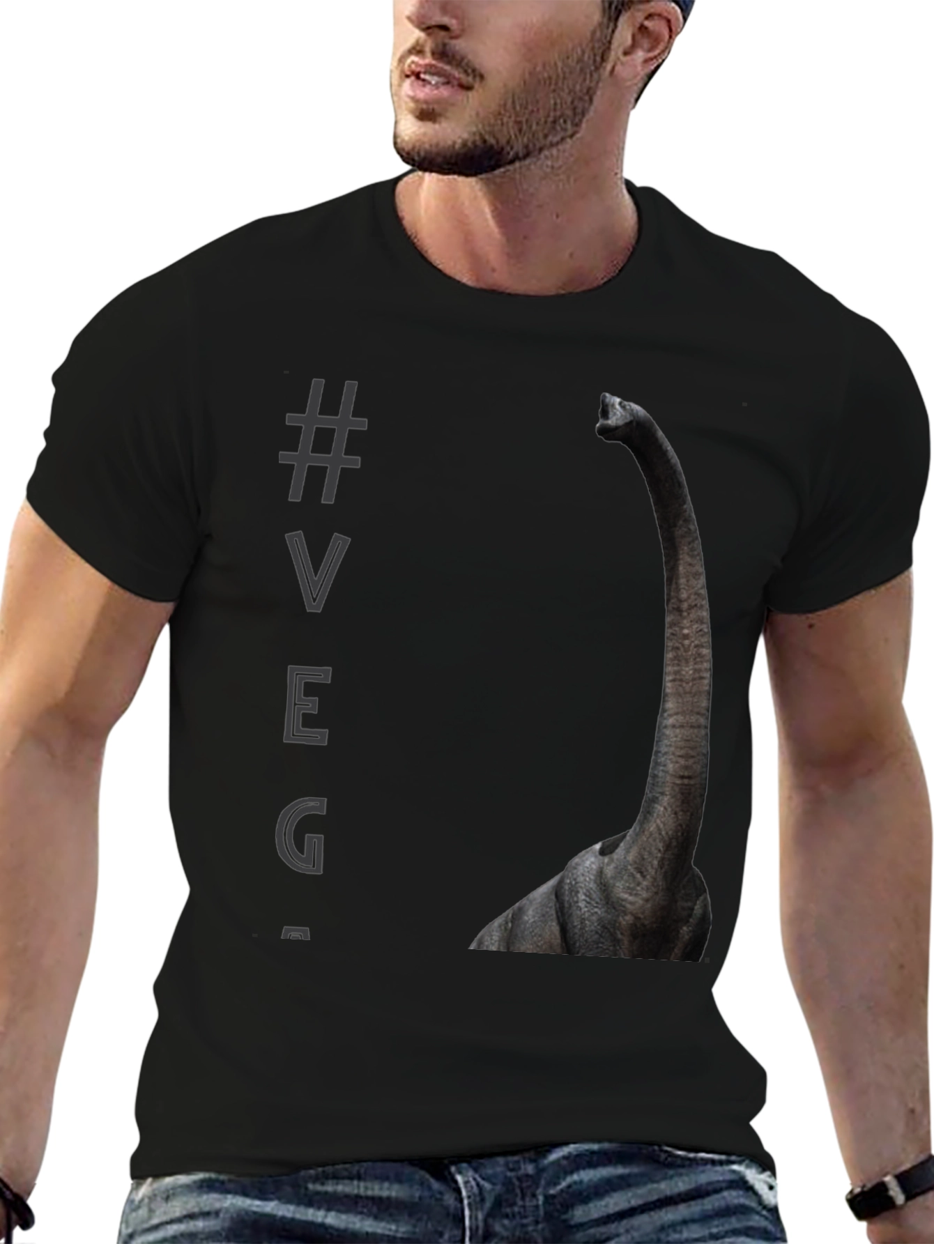 Brontosaurus VEG Black T-Shirt